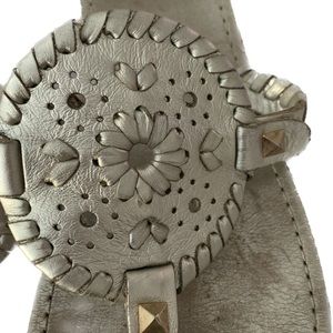 Jack Rogers, thong sandal, 9 1/2 metallic silver